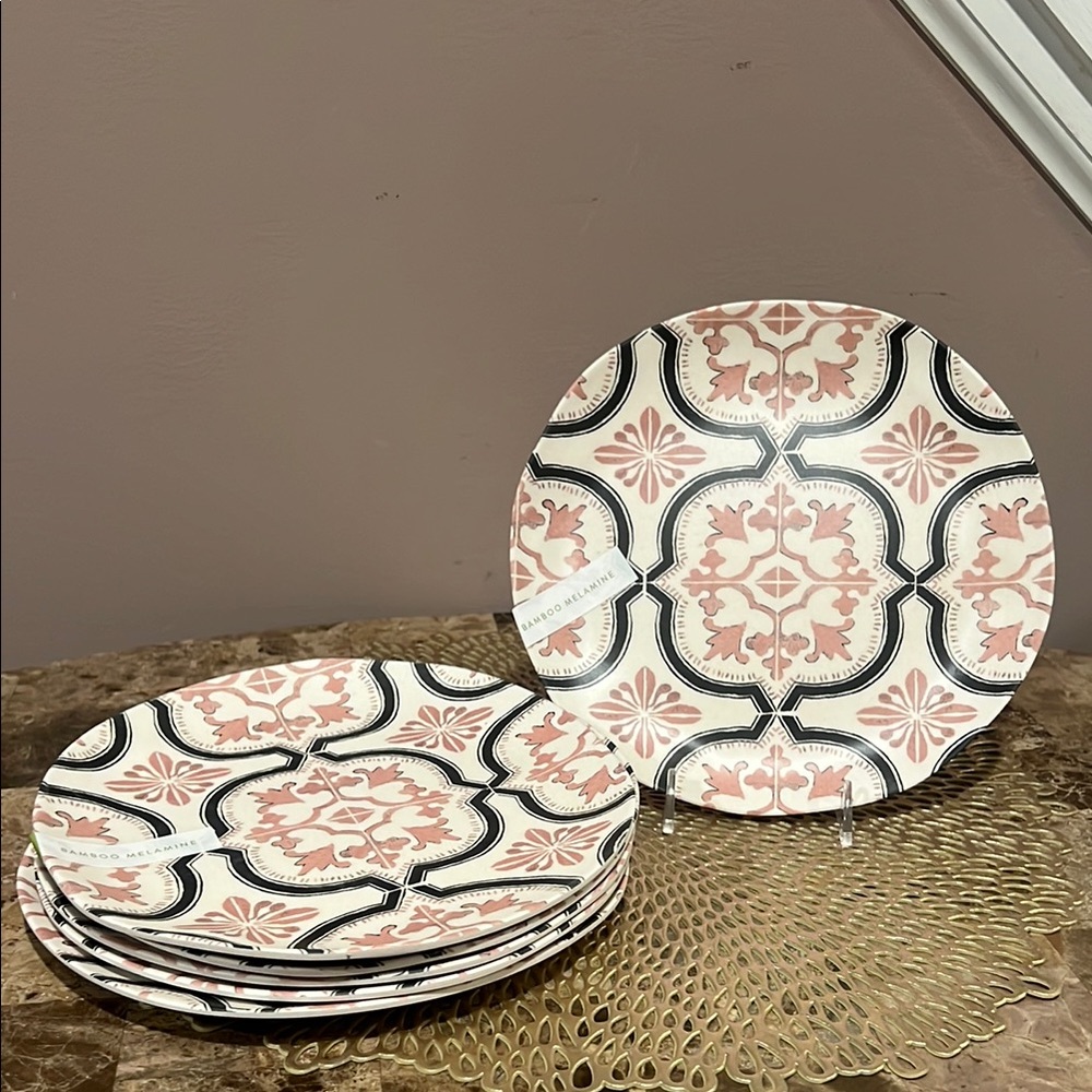 Anthropologie Bamboo Melamine Luncheon/Salad/Dessert Plate, Set of 6
